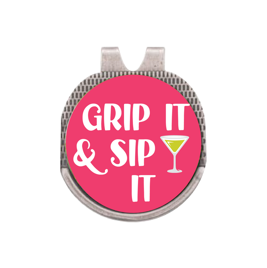 Silver Hat Clip with Golf Ball Marker