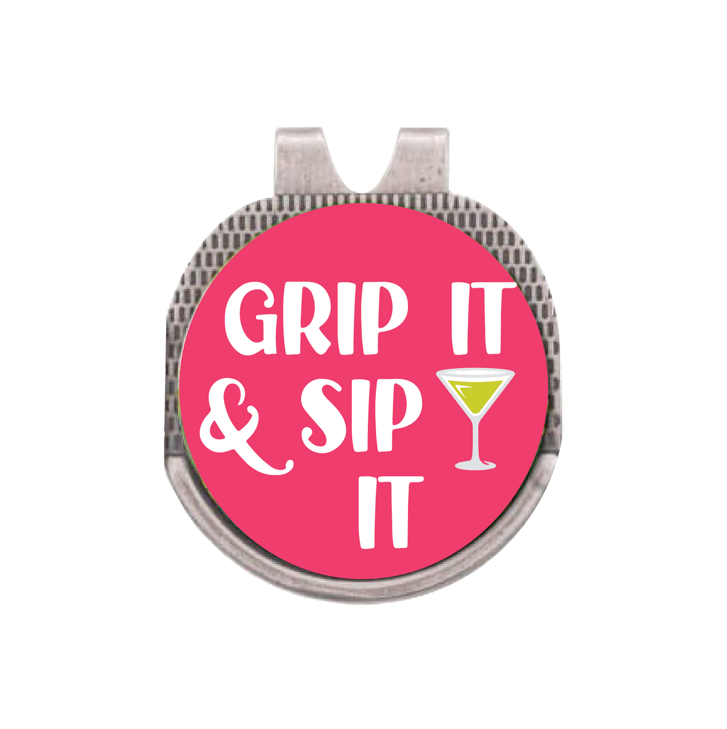 Silver Hat Clip with Golf Ball Marker