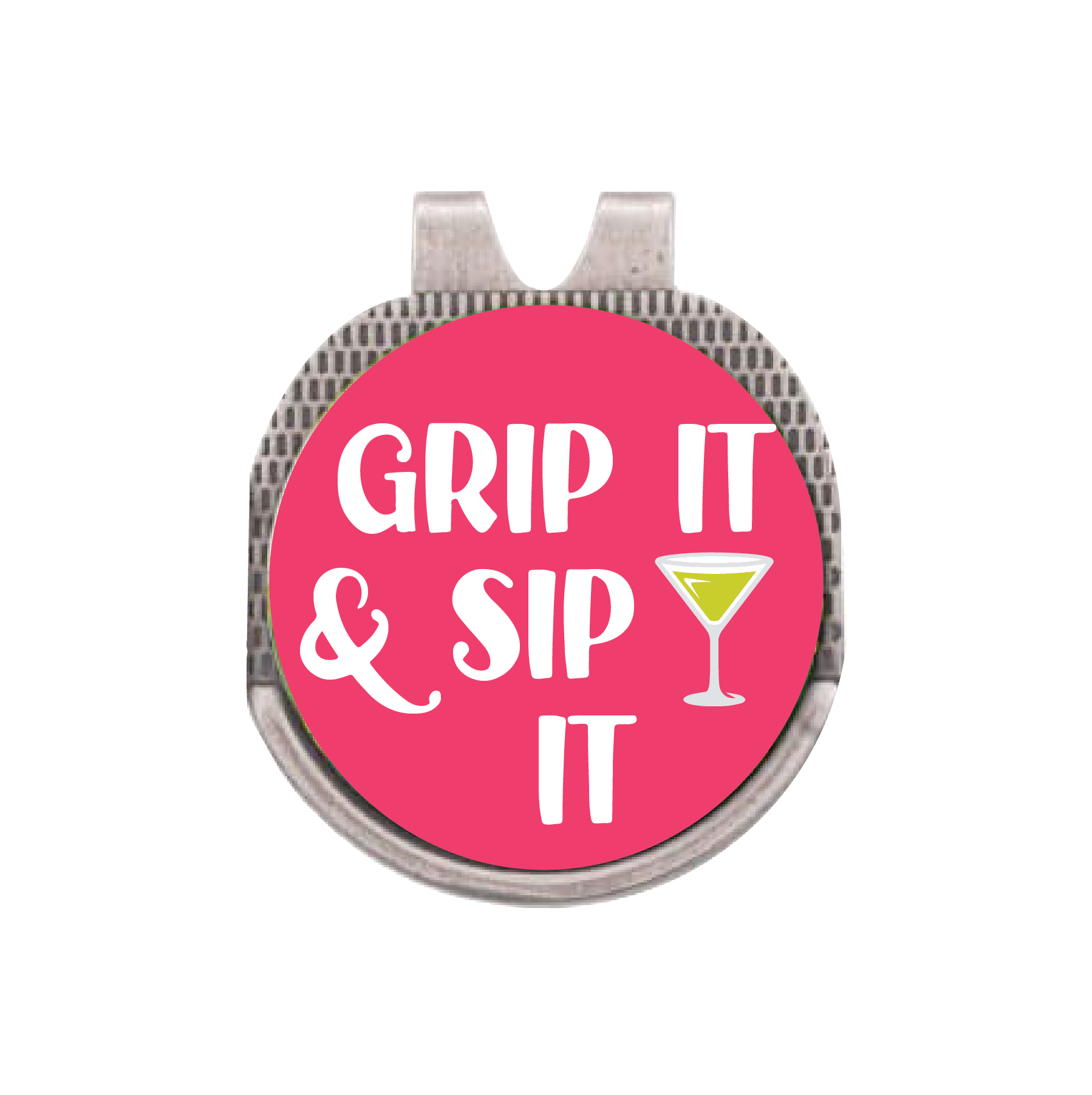 Silver Hat Clip with Golf Ball Marker