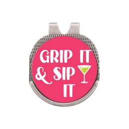 Silver Hat Clip with Golf Ball Marker