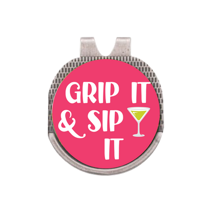 Silver Hat Clip with Golf Ball Marker