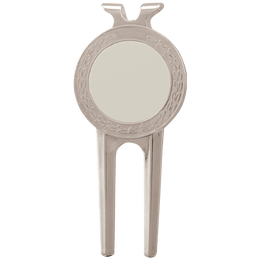 Silver CUSTOM Golf Ball Divot tool With Custom Printed Place Holder
