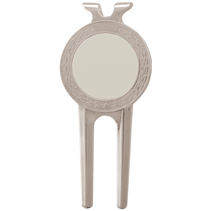 Silver CUSTOM Golf Ball Divot tool With Custom Printed Place Holder