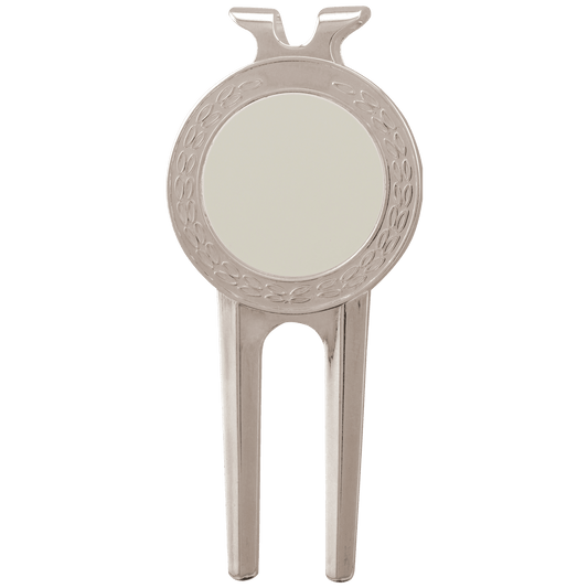 Silver CUSTOM Golf Ball Divot tool With Custom Printed Place Holder