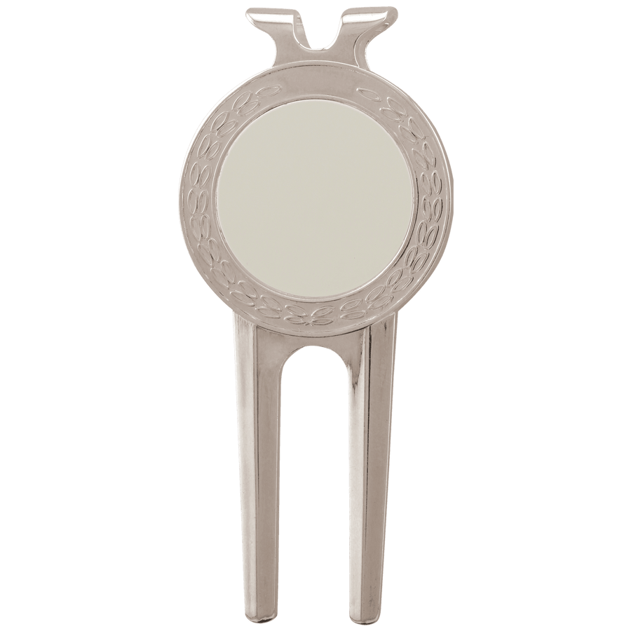 Silver CUSTOM Golf Ball Divot tool With Custom Printed Place Holder