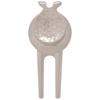Silver CUSTOM Golf Ball Divot tool With Custom Printed Place Holder