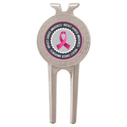 Silver CUSTOM Golf Ball Divot tool With Custom Printed Place Holder