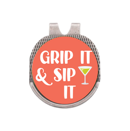 Silver Hat Clip with Golf Ball Marker