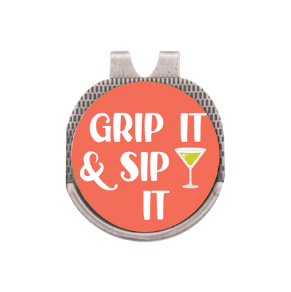 Silver Hat Clip with Golf Ball Marker