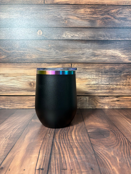 Black Stemless Wine Glass multi color