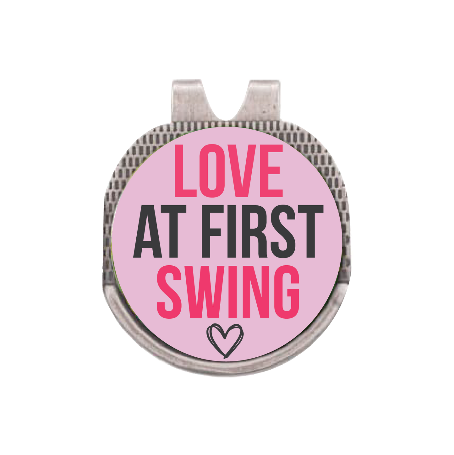 Silver Hat Clip with Golf Ball Marker