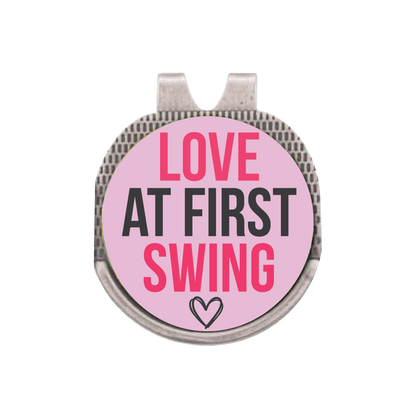 Silver Hat Clip with Golf Ball Marker