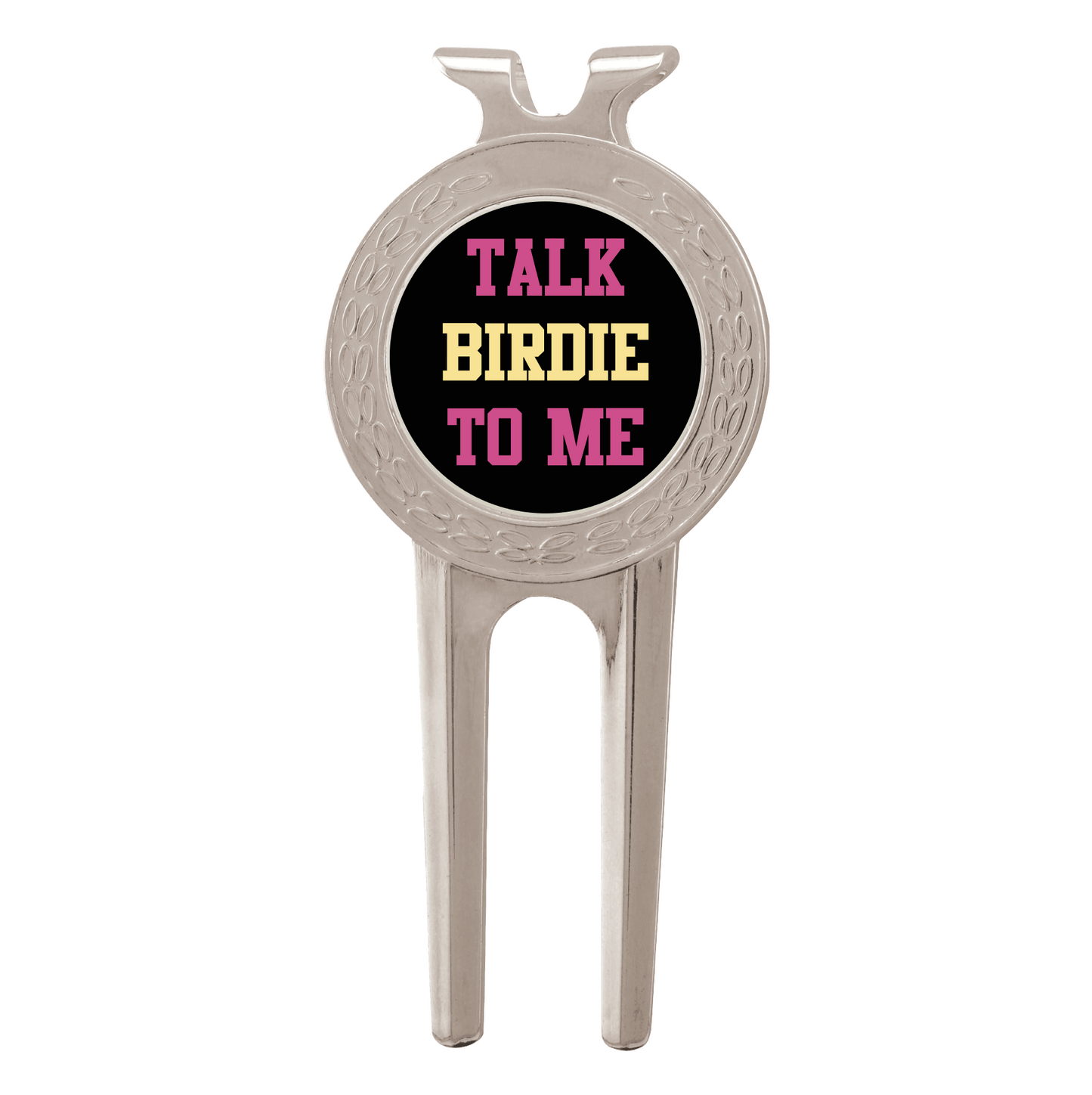 Silver Golf Ball Divot tool With Custom Printed Place Holder