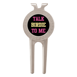 Silver Golf Ball Divot tool With Custom Printed Place Holder