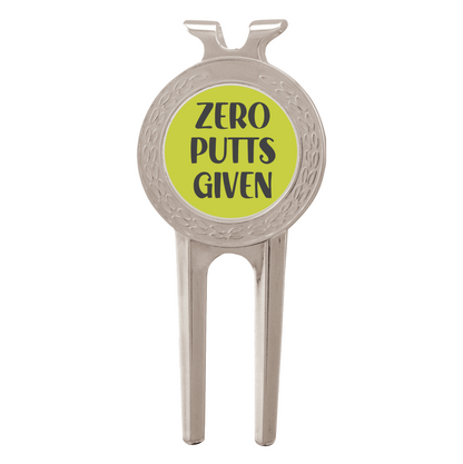 Silver Golf Ball Divot tool With Custom Printed Place Holder