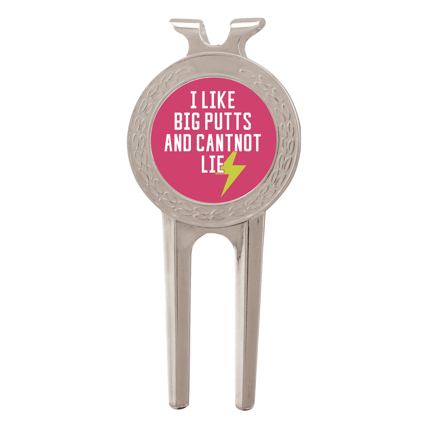 Silver Golf Ball Divot tool With Custom Printed Place Holder