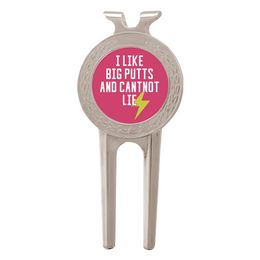 Silver Golf Ball Divot tool With Custom Printed Place Holder